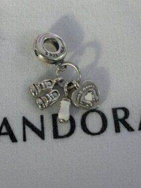 Pandora Baby Bottle & Shoes Dangle Charm